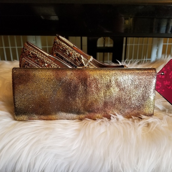 Unknown Handbags - BROWN OMBRE METALLIC CLUTCH BAG